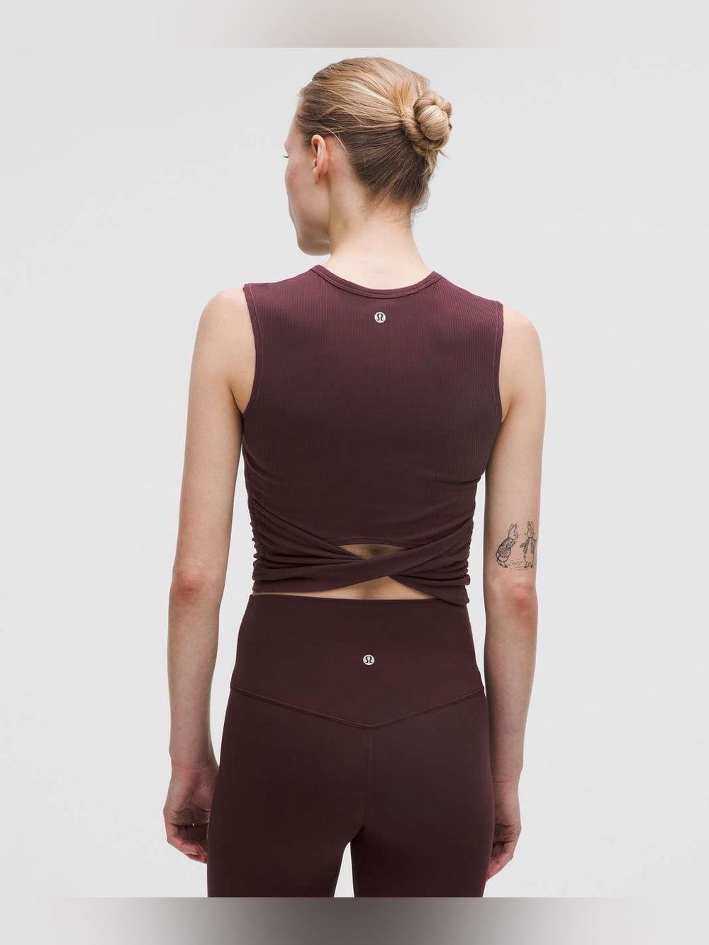 Lululemon All It Takes Back Twist Ribbed Tank Top size 4 Goodnight Plum GNPL